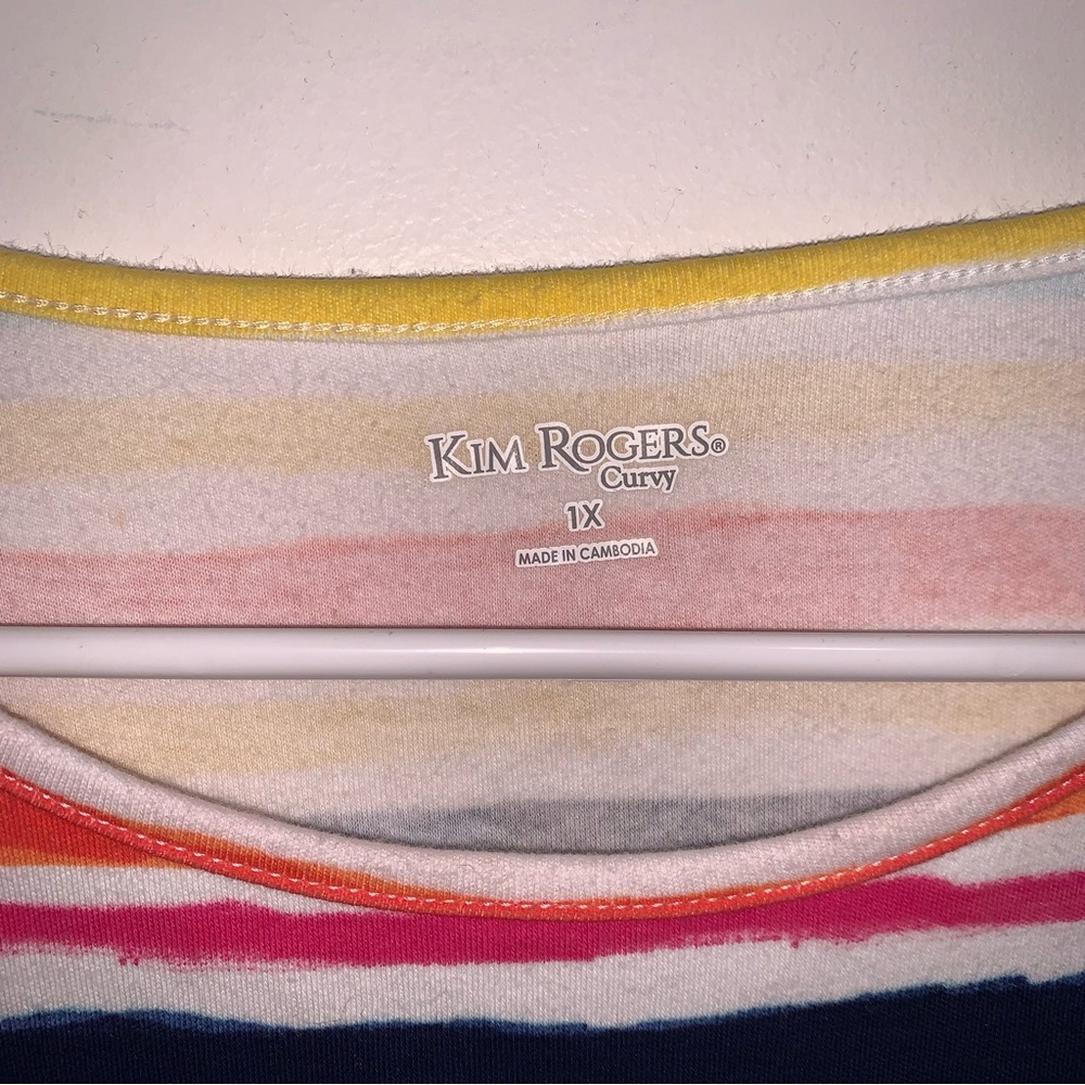 🌷5/$20 Kim Rogers Women’s Striped Top - Picture 2 of 5